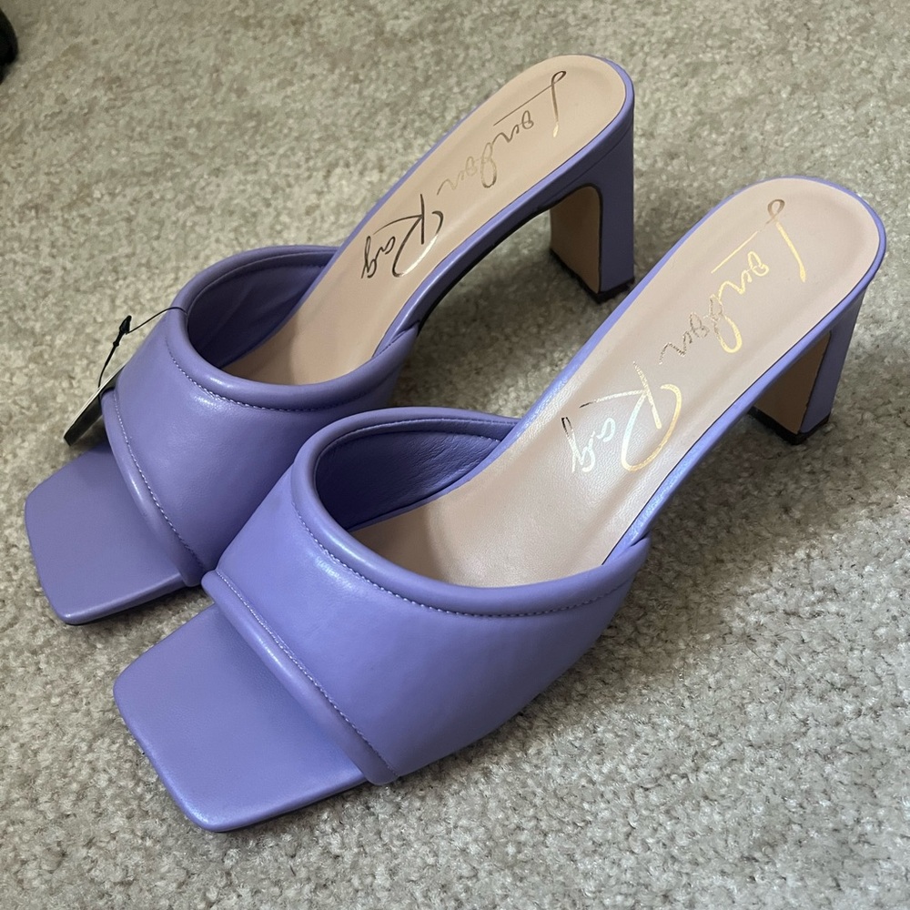 Purple Women's Heeled Slide Sandals - Picture 5 of 12